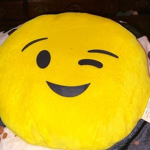 Winky emoji pillow